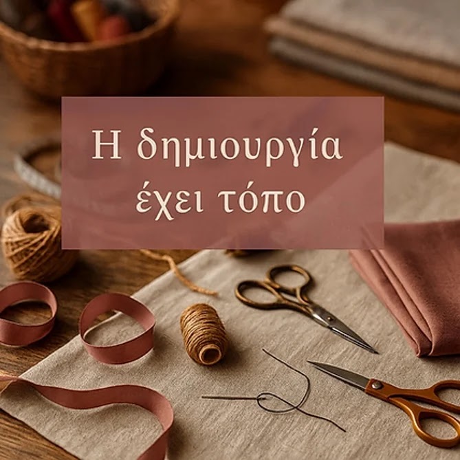 τραπέζι με εργαλεία ραπτικής